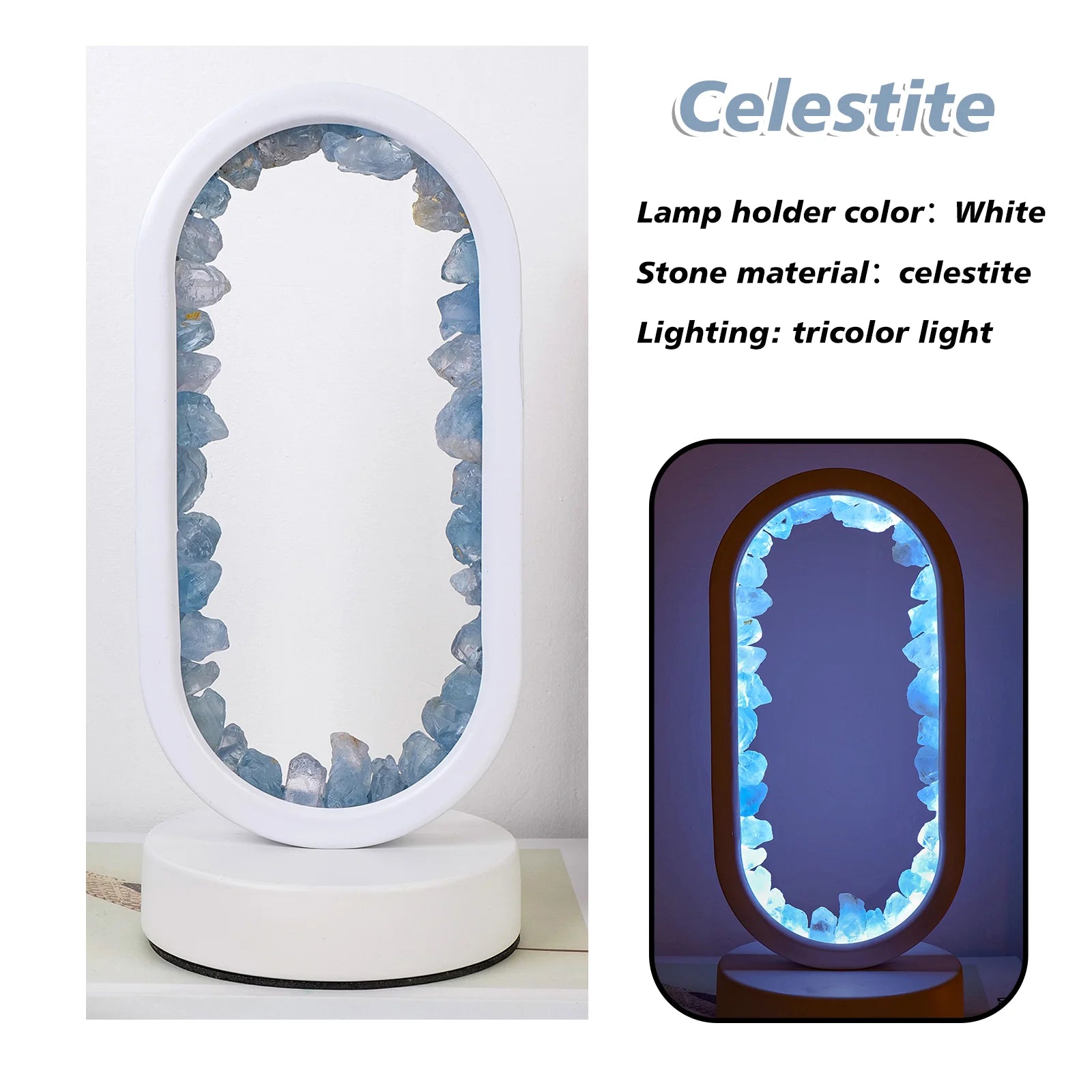 1PC Led Bedside Lamp Natural Quartz Amethyst Flowers Raw Stone Crystal Lamp Soothing Night Light For Bedroom And Desk