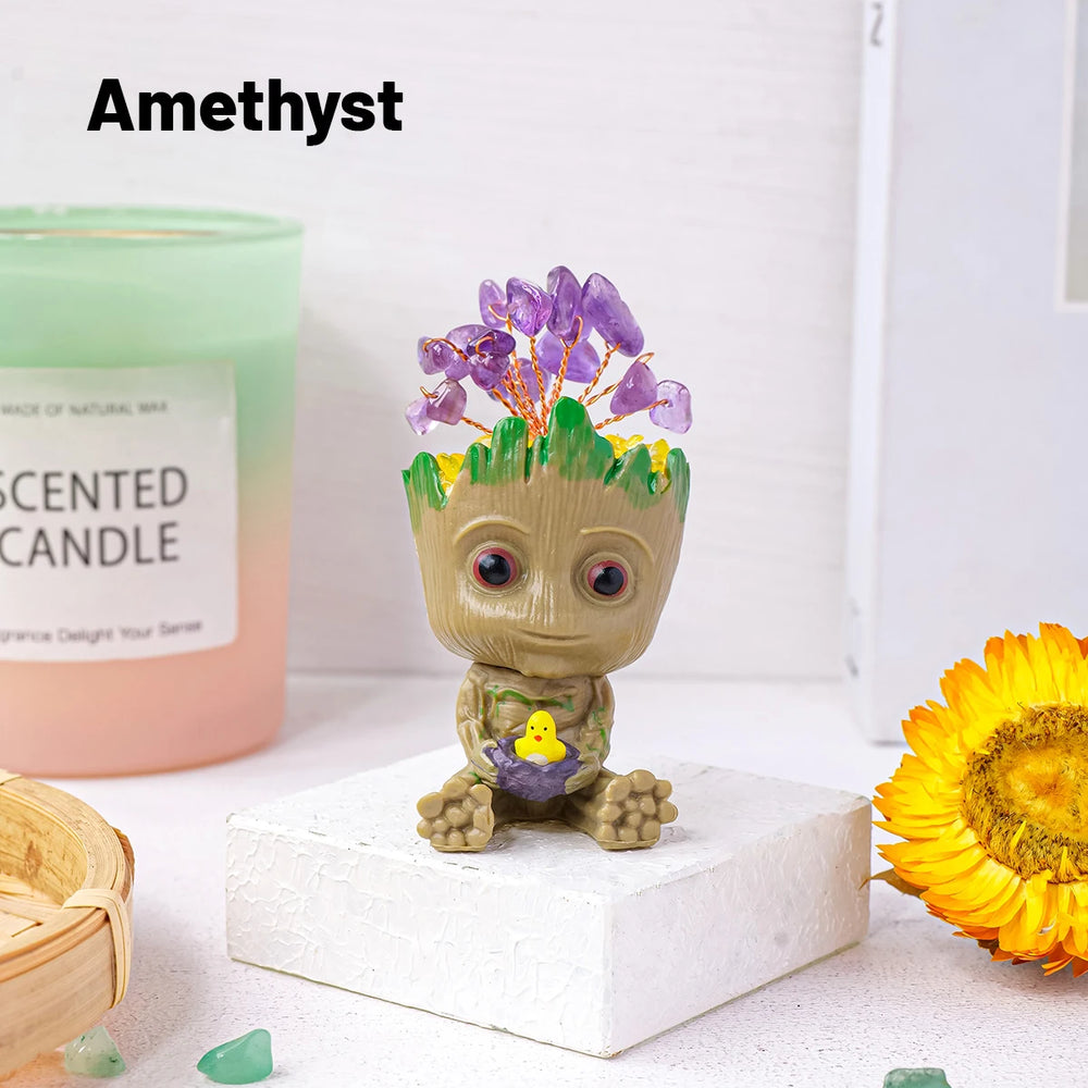 1PC Natural Crystal Amethyst Gravel TreeColor DIY Doll hair decoration Doll Children's gifts Home Decoration