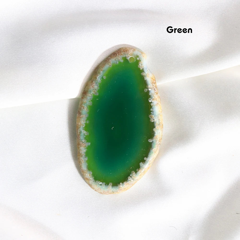 1PC Natural Healing Crystal Stone Irregular Colorful agate Slab Onyx Agates Geode Slice With Hole For Jewelry Necklace Making
