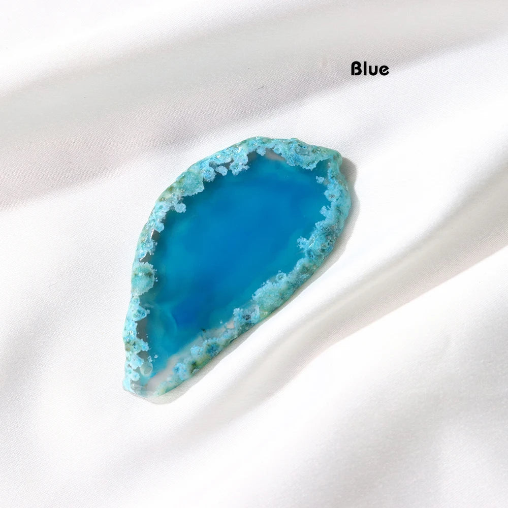 1PC Natural Healing Crystal Stone Irregular Colorful agate Slab Onyx Agates Geode Slice With Hole For Jewelry Necklace Making