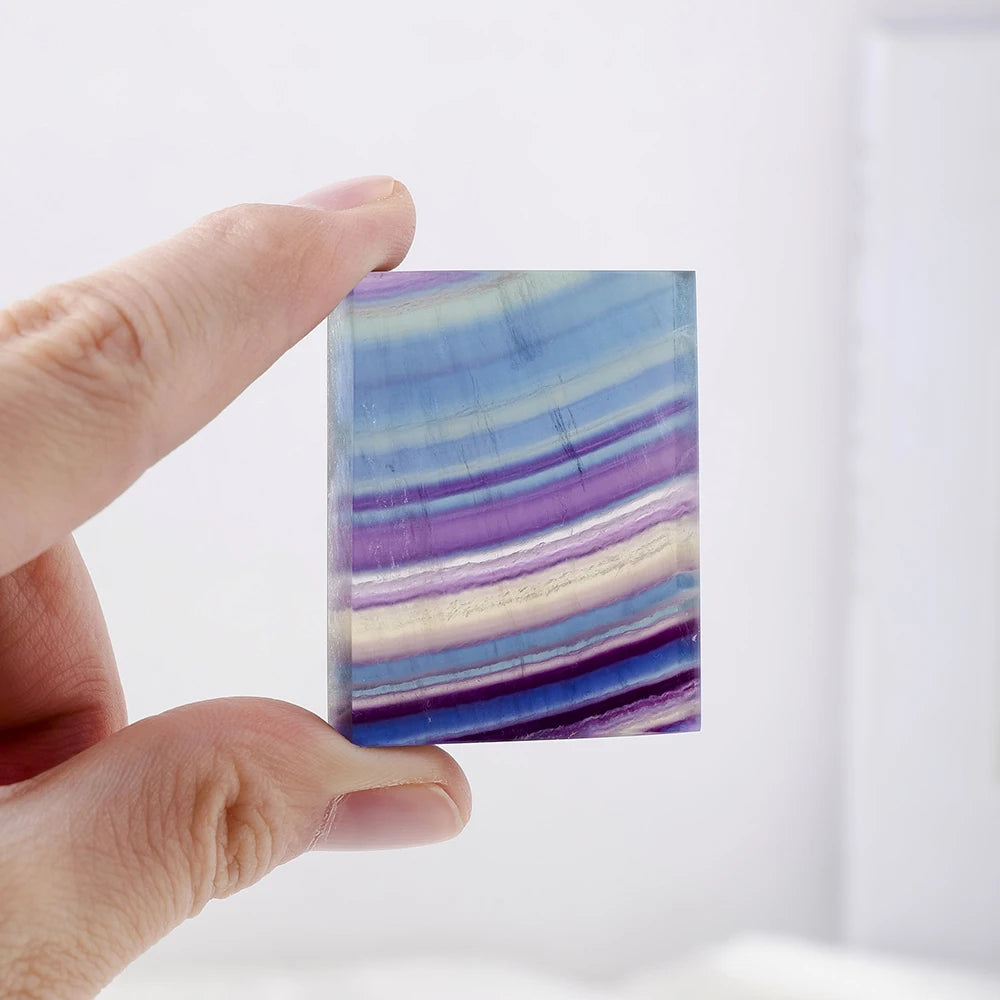 1PC Natural Raw Stone Polished Rainbow striped fluorite Crystal Piece Color Stone Jewelry Original Srystal Decoration