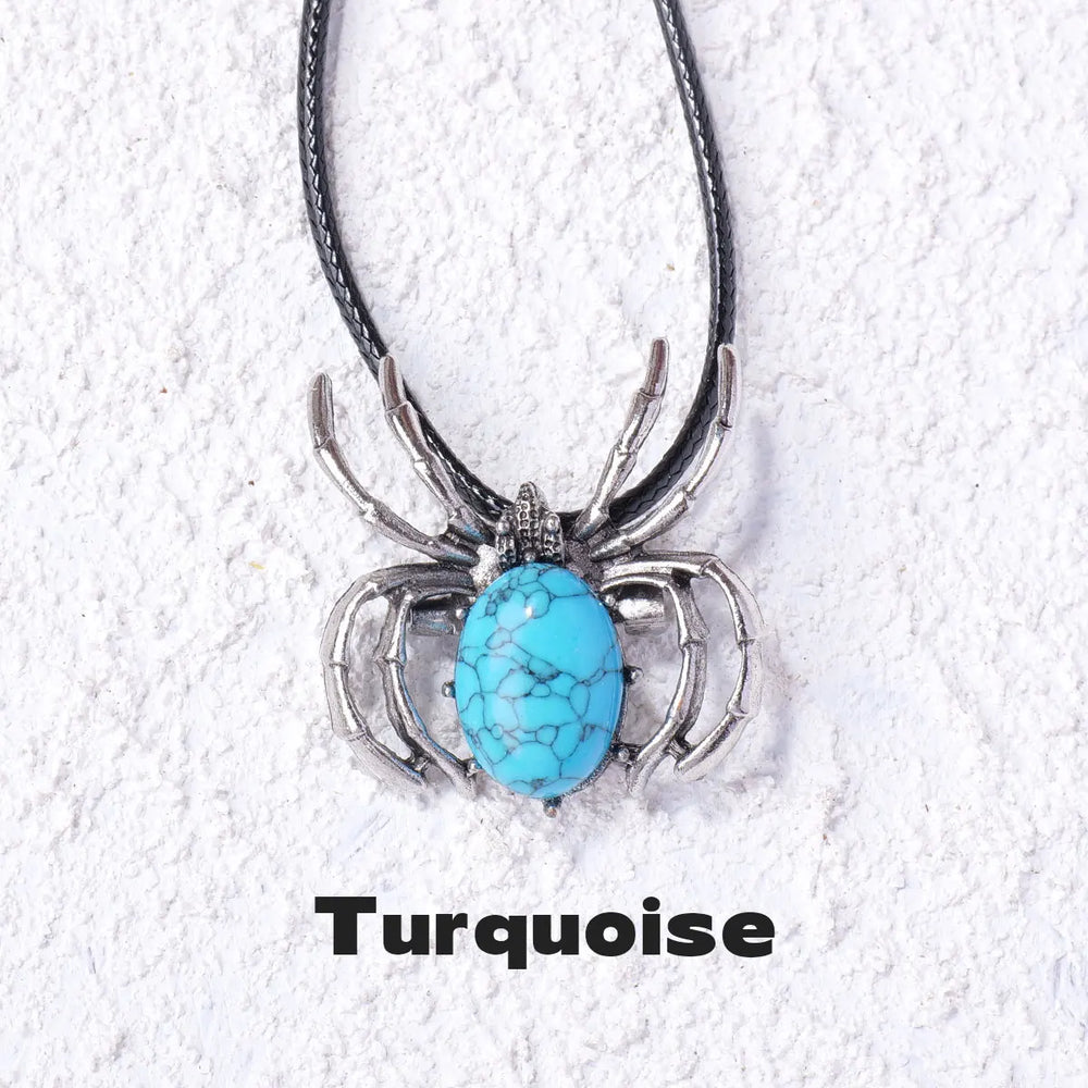 1PC Natural crystal Spider Necklace Pendant Jewelry Women Gifts Healing Crystals DIY Halloween Jewelry