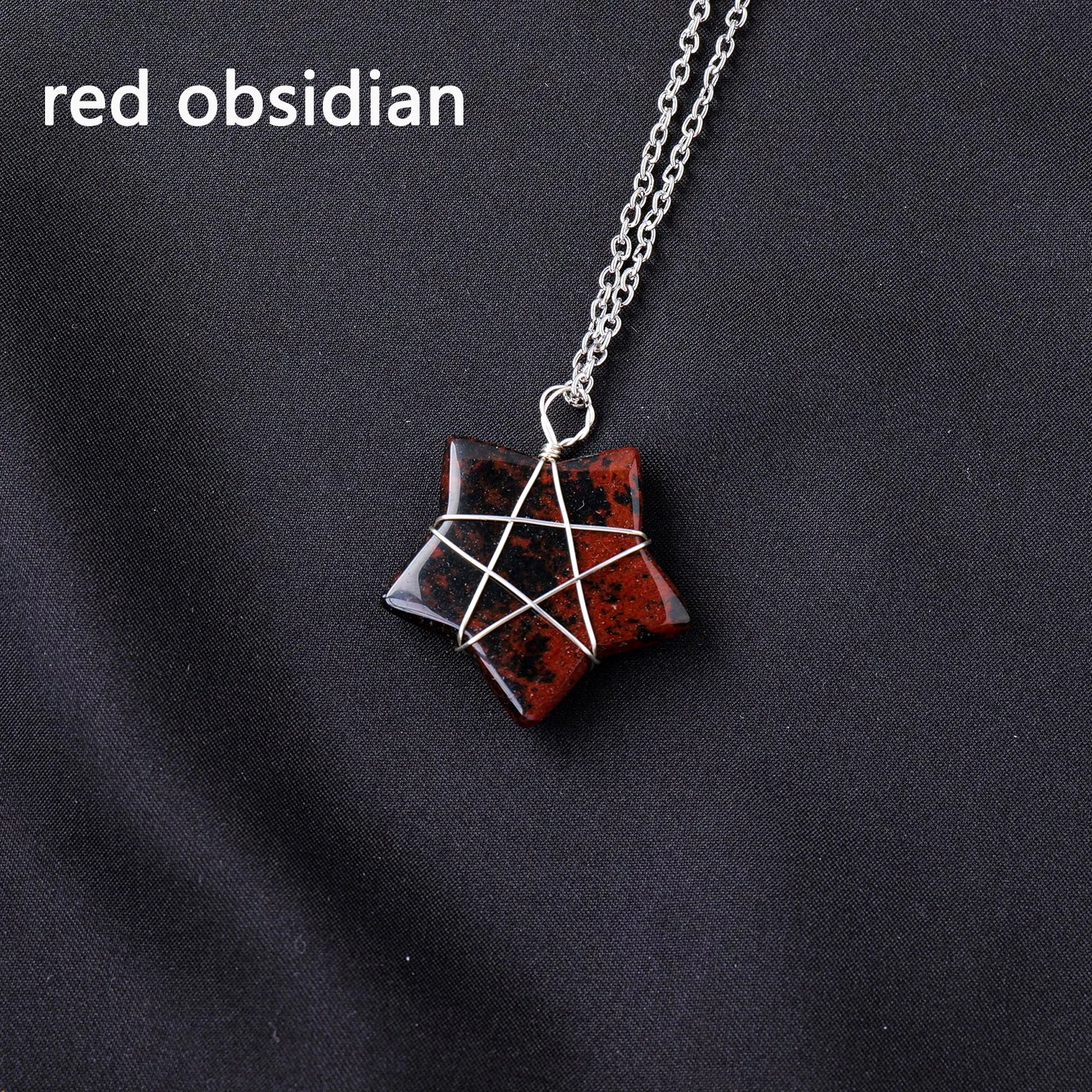 1Pc Natural Crystal Pentagram Pendant Pink Crystal Amethyst Necklace Healing Gem Jewelry Birthday Gift