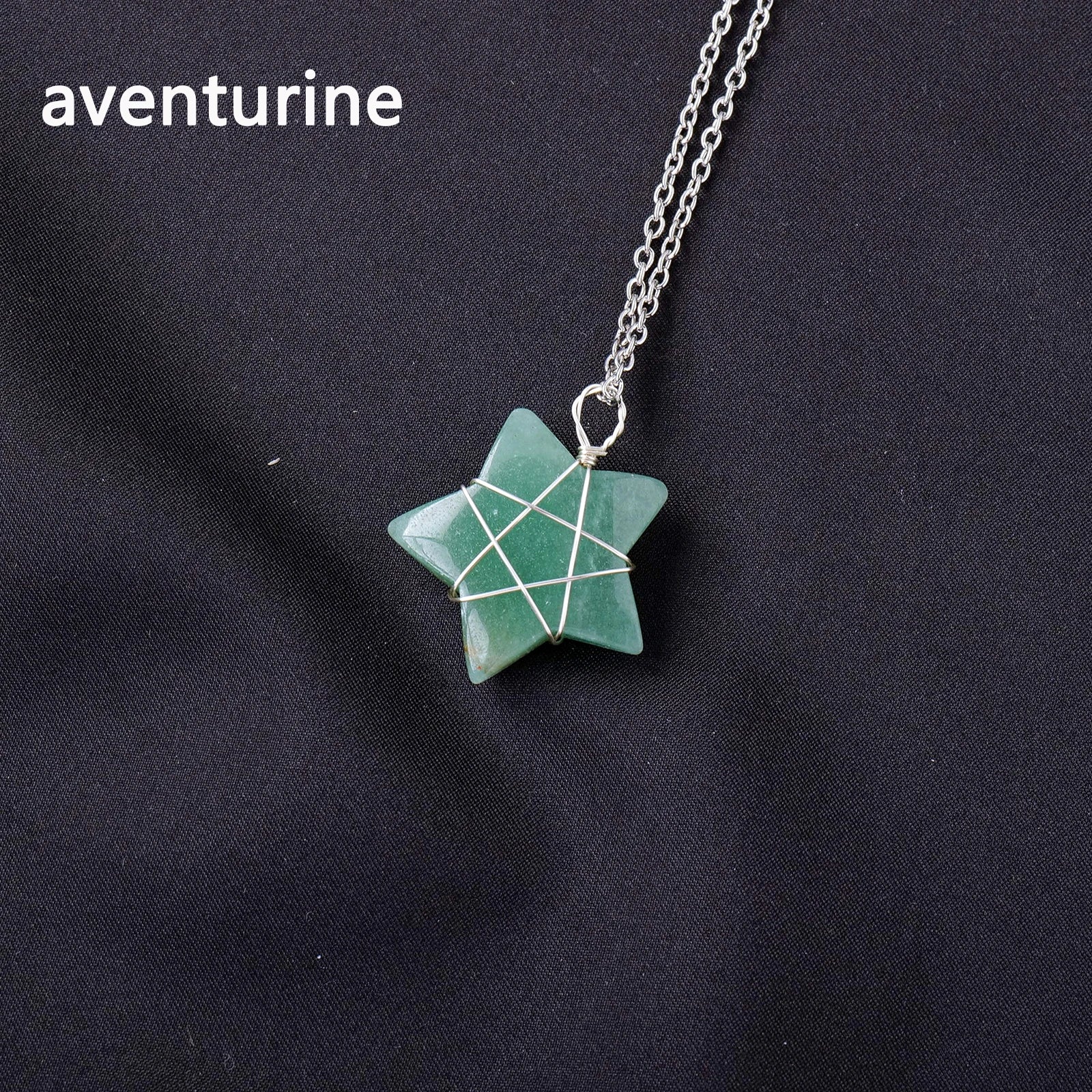1Pc Natural Crystal Pentagram Pendant Pink Crystal Amethyst Necklace Healing Gem Jewelry Birthday Gift
