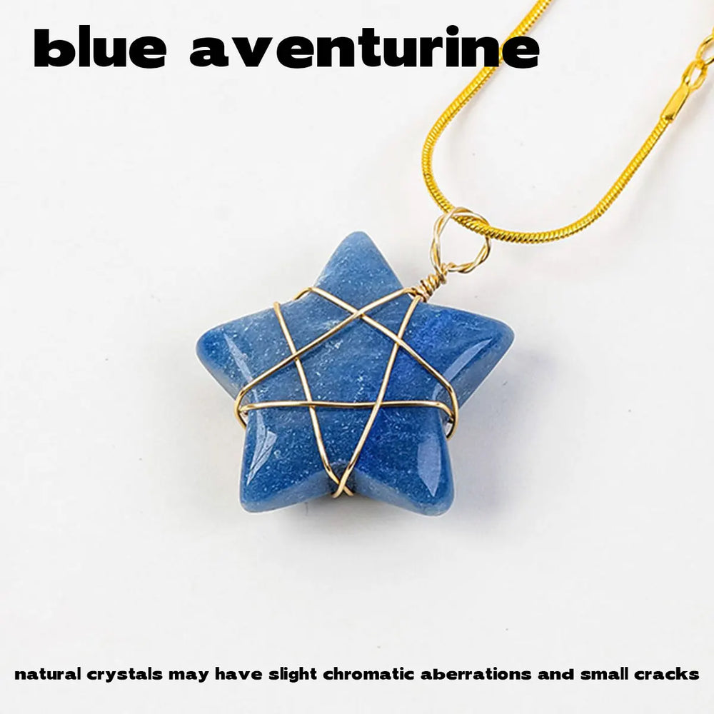 1Pc Natural Crystal Pentagram Pendant Pink Crystal Amethyst Necklace Healing Gem Jewelry For Birthday Women's Gifts
