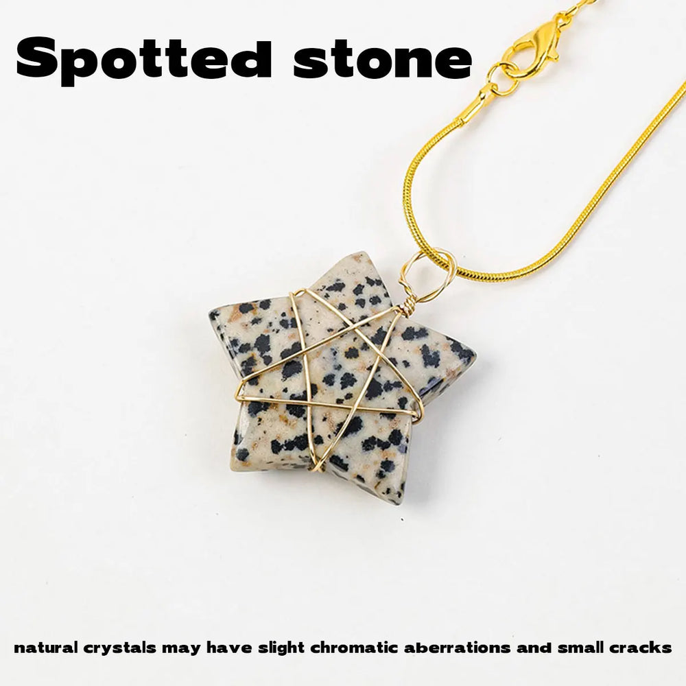 1Pc Natural Crystal Pentagram Pendant Pink Crystal Amethyst Necklace Healing Gem Jewelry For Birthday Women's Gifts