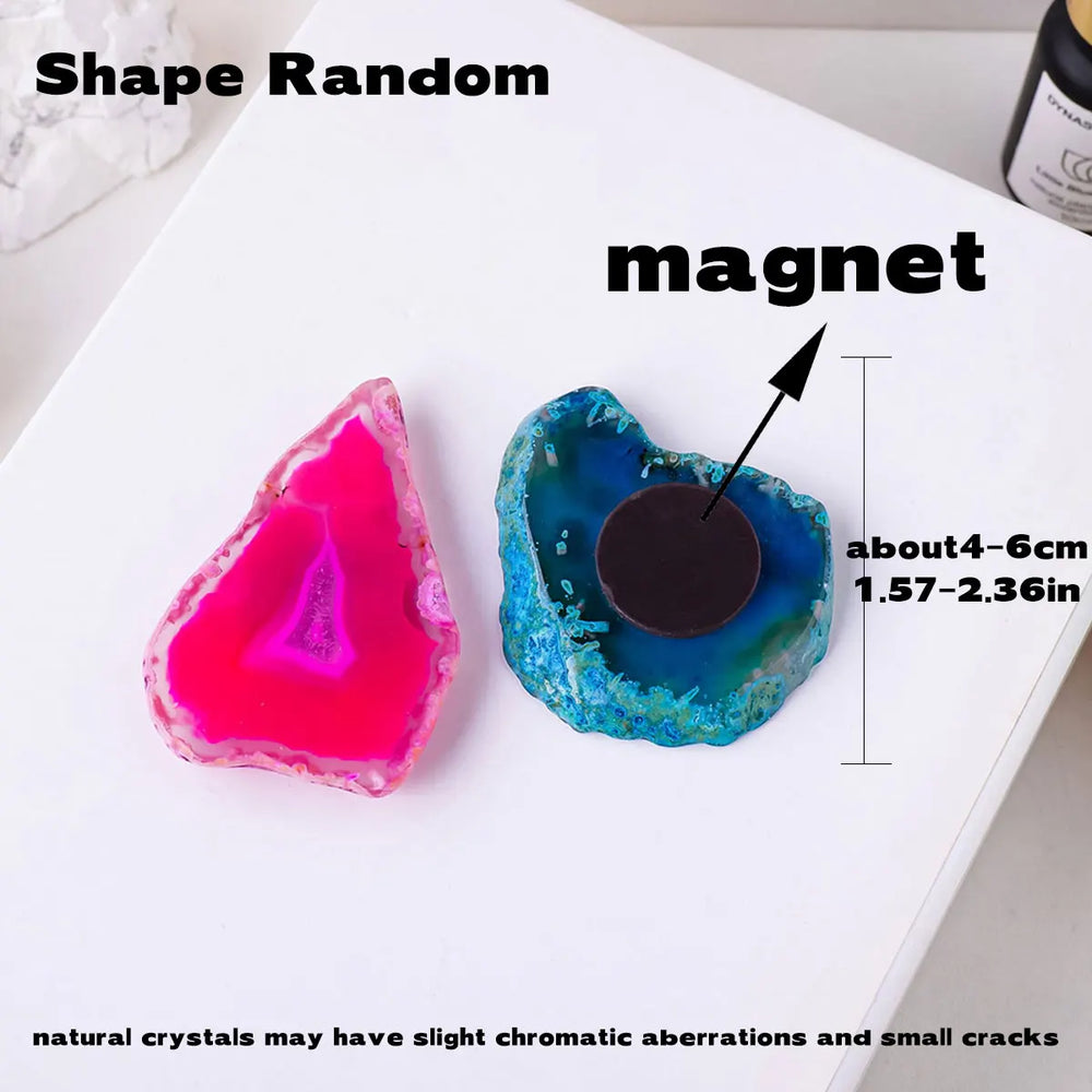 1pc Crystal Agate Slices Fridge Magnets Random Shape Colorful Cute Kitchen Decorations for Refrigerator Chalkboard Home Decor