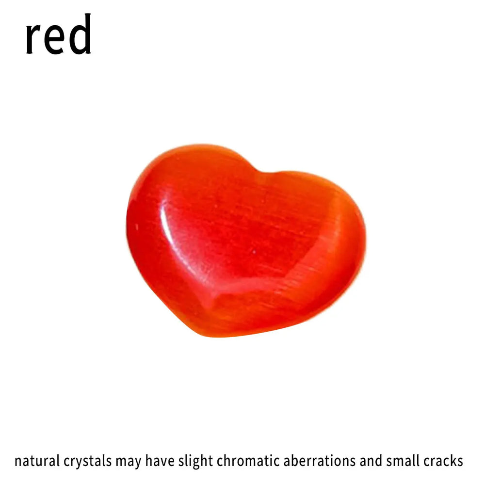 1pc Crystal Rolling Stone Rainbow Color Opal Heart Specimen Cymophane Reiki for Aquarium Fish Tank Home Decor Mineral Specimen