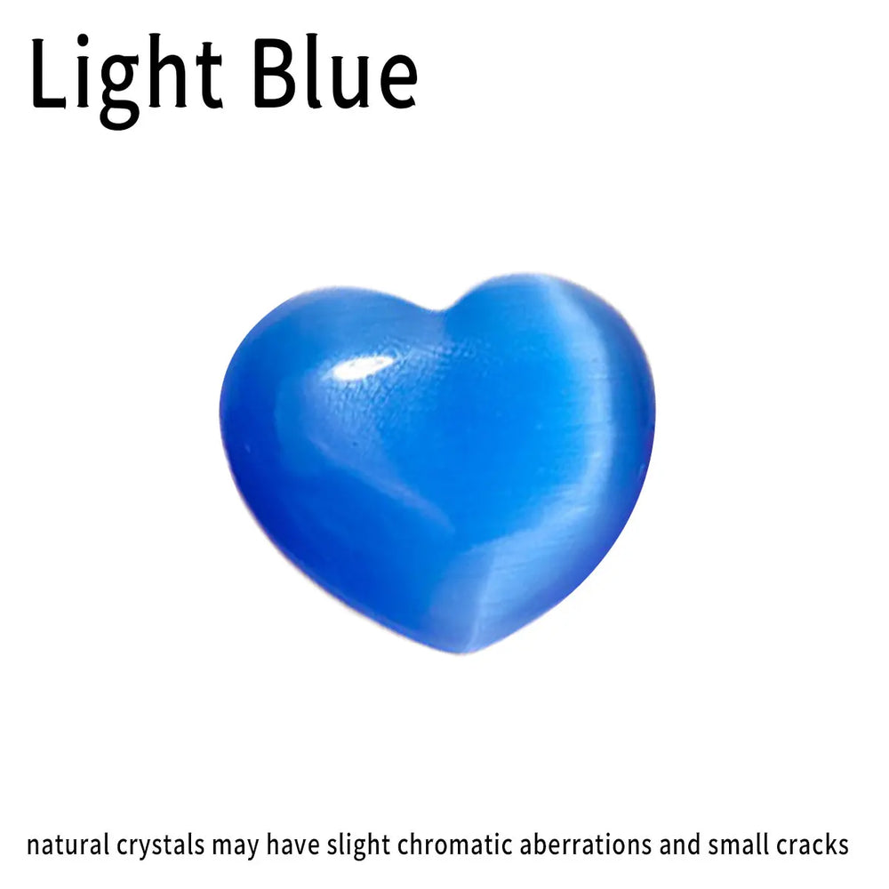 1pc Crystal Rolling Stone Rainbow Color Opal Heart Specimen Cymophane Reiki for Aquarium Fish Tank Home Decor Mineral Specimen