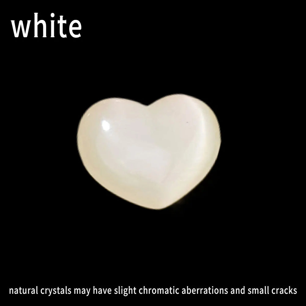 1pc Crystal Rolling Stone Rainbow Color Opal Heart Specimen Cymophane Reiki for Aquarium Fish Tank Home Decor Mineral Specimen