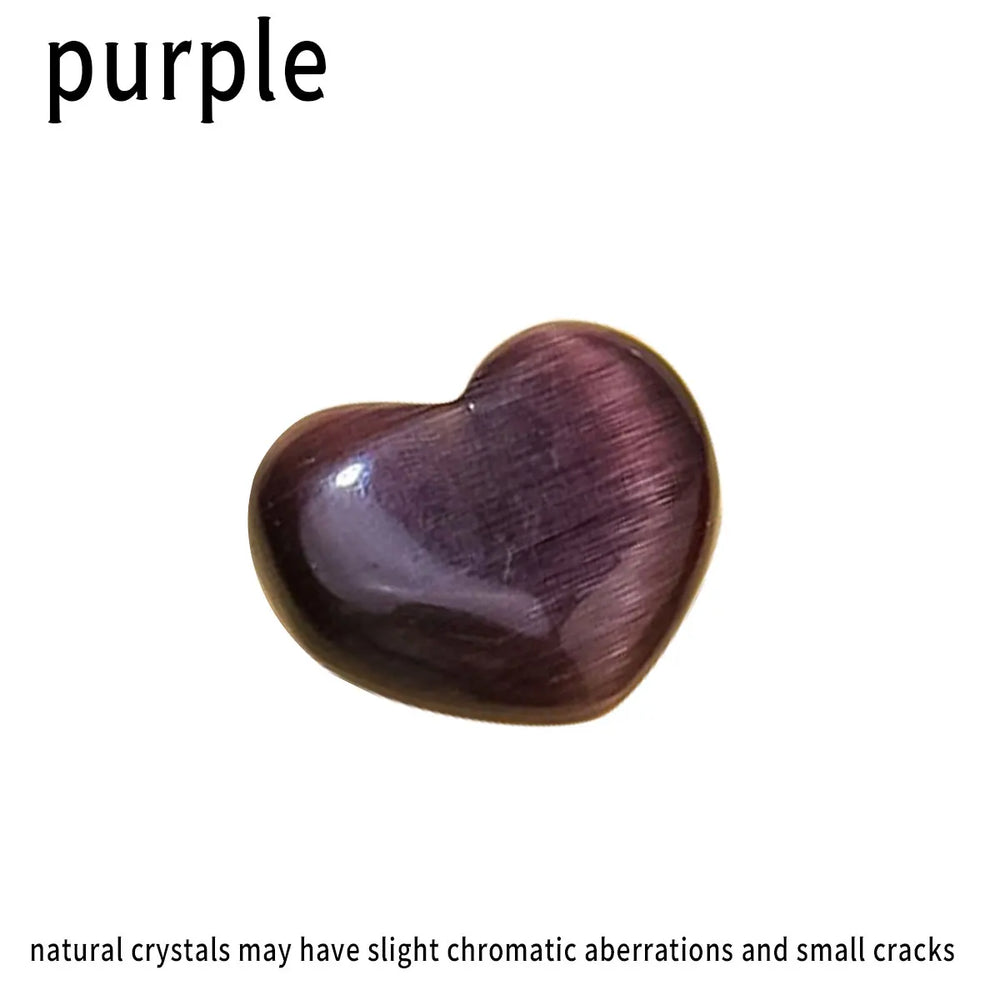 1pc Crystal Rolling Stone Rainbow Color Opal Heart Specimen Cymophane Reiki for Aquarium Fish Tank Home Decor Mineral Specimen