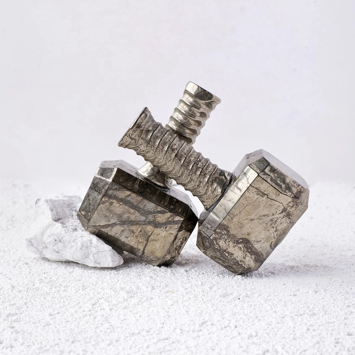 1pc Natural Chalcopyrite Hammer Carving Sculpture Healing Gemstone Crystal Crafts For Home Decoration Ornament