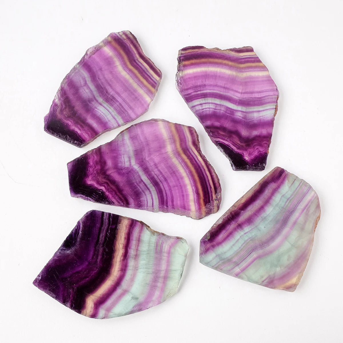 1pc Natural Crystal Slab Colorful Watermelon Striped Fluorite Polished Crystal Quartz Slice Healing Reiki Gemstone Feng Shui