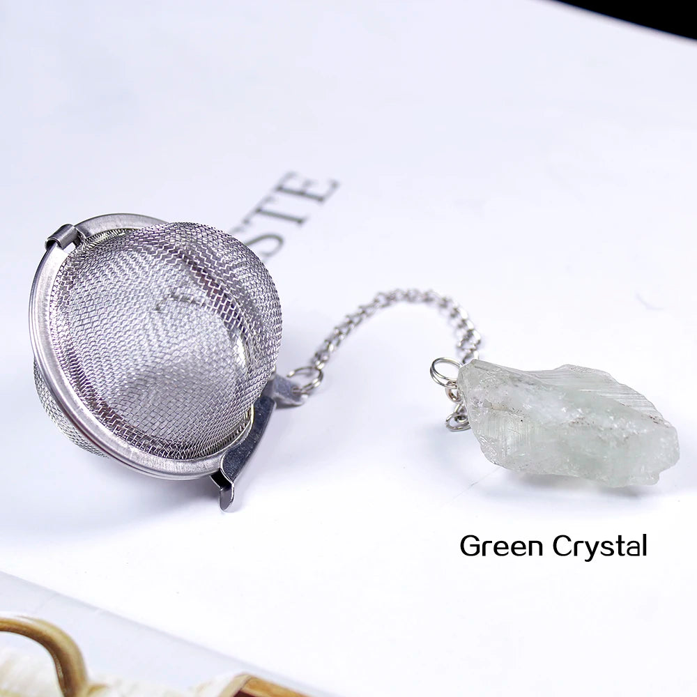 1pcs Creative Natural crystal stonet 304 stainless steel tea maker Tea filter Crystal rough Crystal decoration crafts