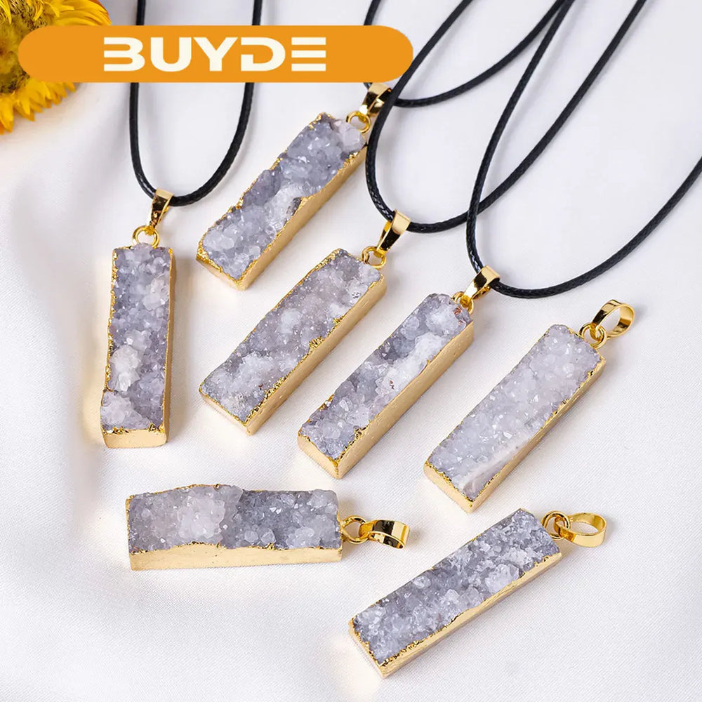 1pc Natural Healing Gemstone Agate Tooth Irregular stones Pendant Charm Crystal Necklace Energy Amulet Jewelry Gift