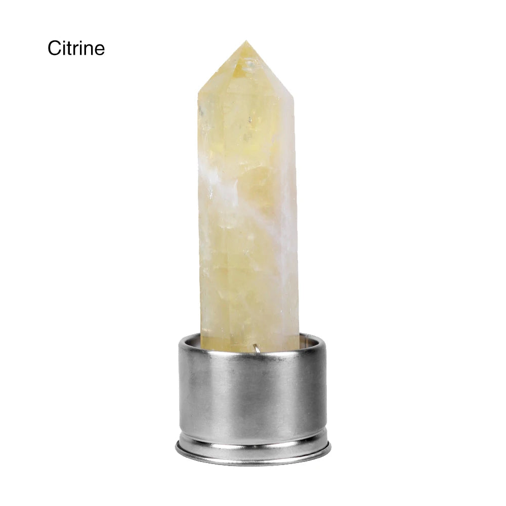 304 Natural Crystal Column Energy Healthy Water Cup Glass Water Bottle Elixir Crystal Obelisk Wand Healing Gemstone Quartz