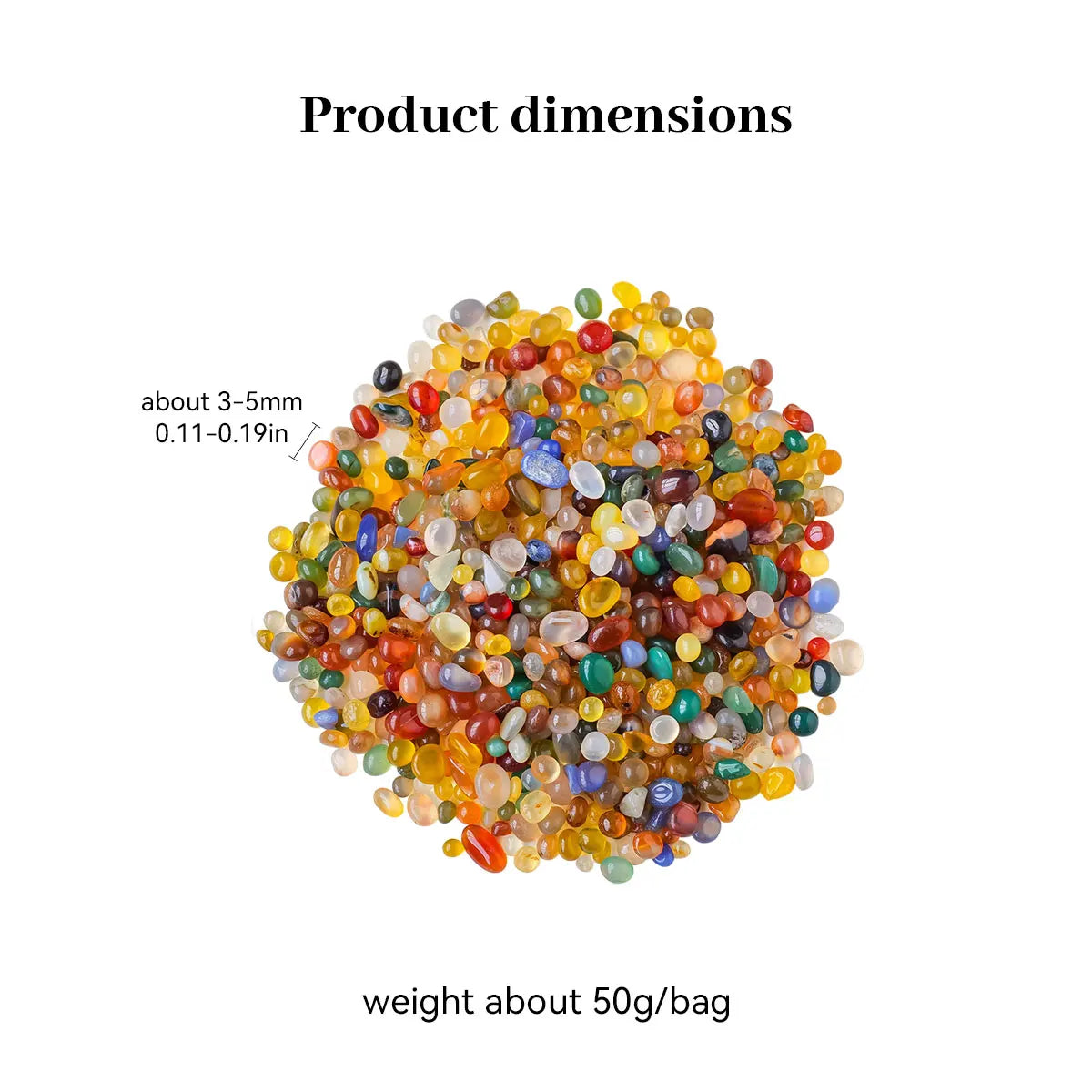50g/bag Natural Color Agate Crushed Stone Polished Energy Crystal Chips Stone Garden Fish Tank Decoration