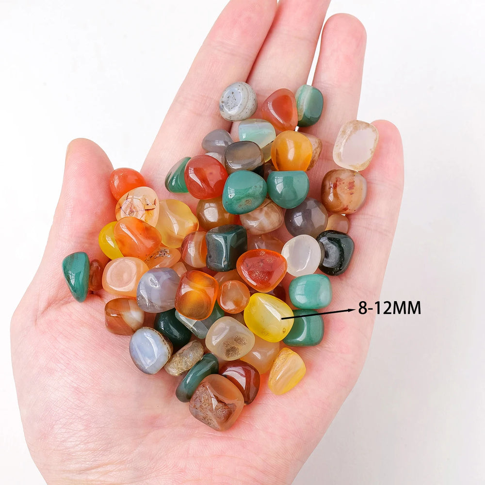 50g/bag Natural Crystal Colorful Agate Tumbled Stone Crystal Gravels Healing Stone Fish Tank Garden Decorative Stone