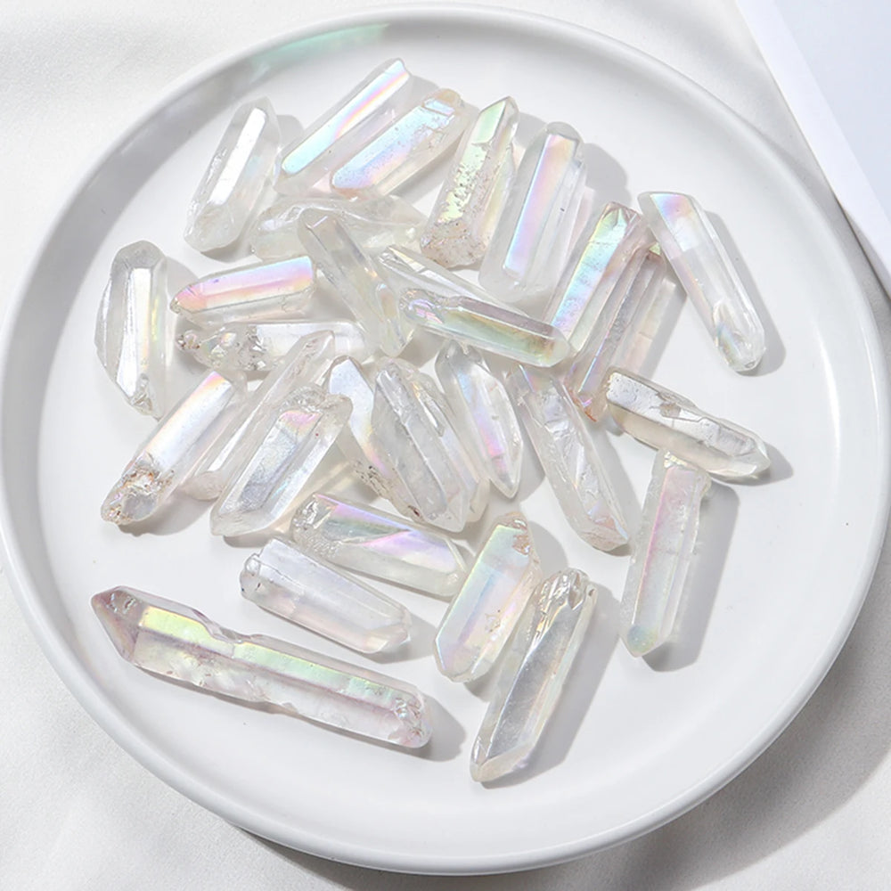 50g/bag Natural Crystal Quartz Aura Color Polished Healing Crystal Point Specimen Reiki For Home Furnishing Decoration