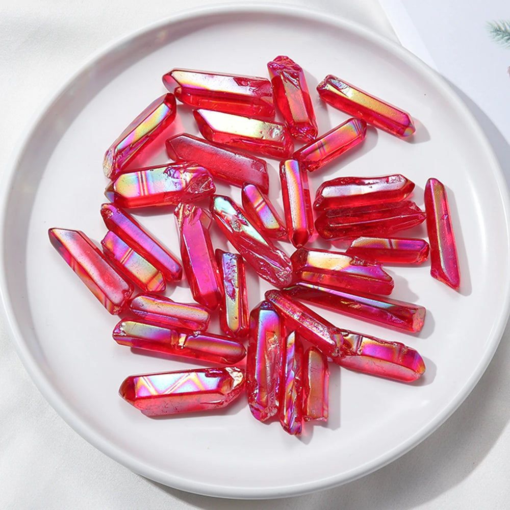 50g/bag Natural Crystal Quartz Aura Color Polished Healing Crystal Point Specimen Reiki For Home Furnishing Decoration