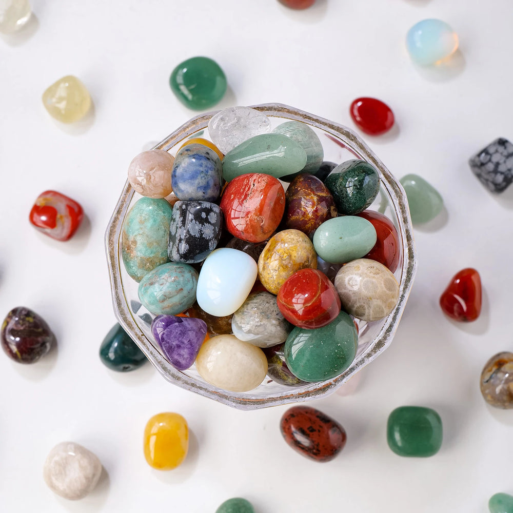 50g/bag Natural Crystal Quartz Ore Bulk Colorful Rolling Stones Garden Fish Tank Decorative Tumble Stone Gravel Specimen