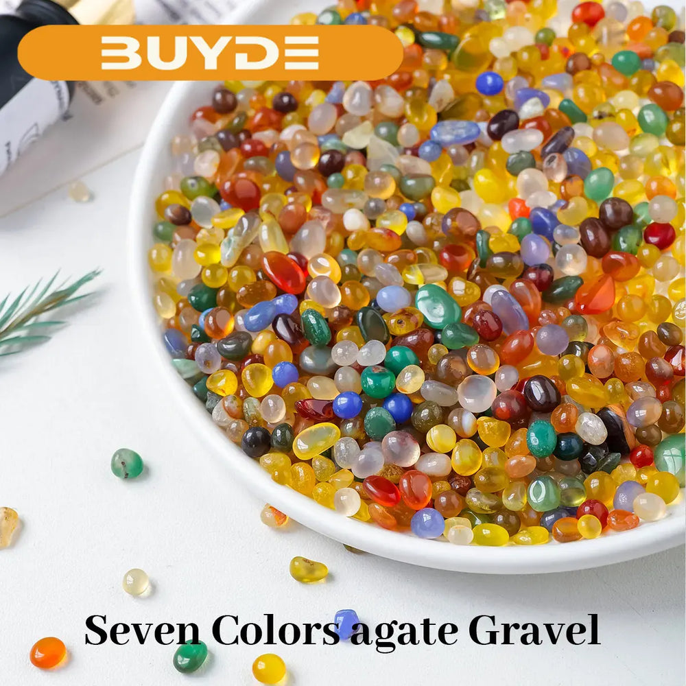 50g/bag Natural Color Agate Crushed Stone Polished Energy Crystal Chips Stone Garden Fish Tank Decoration