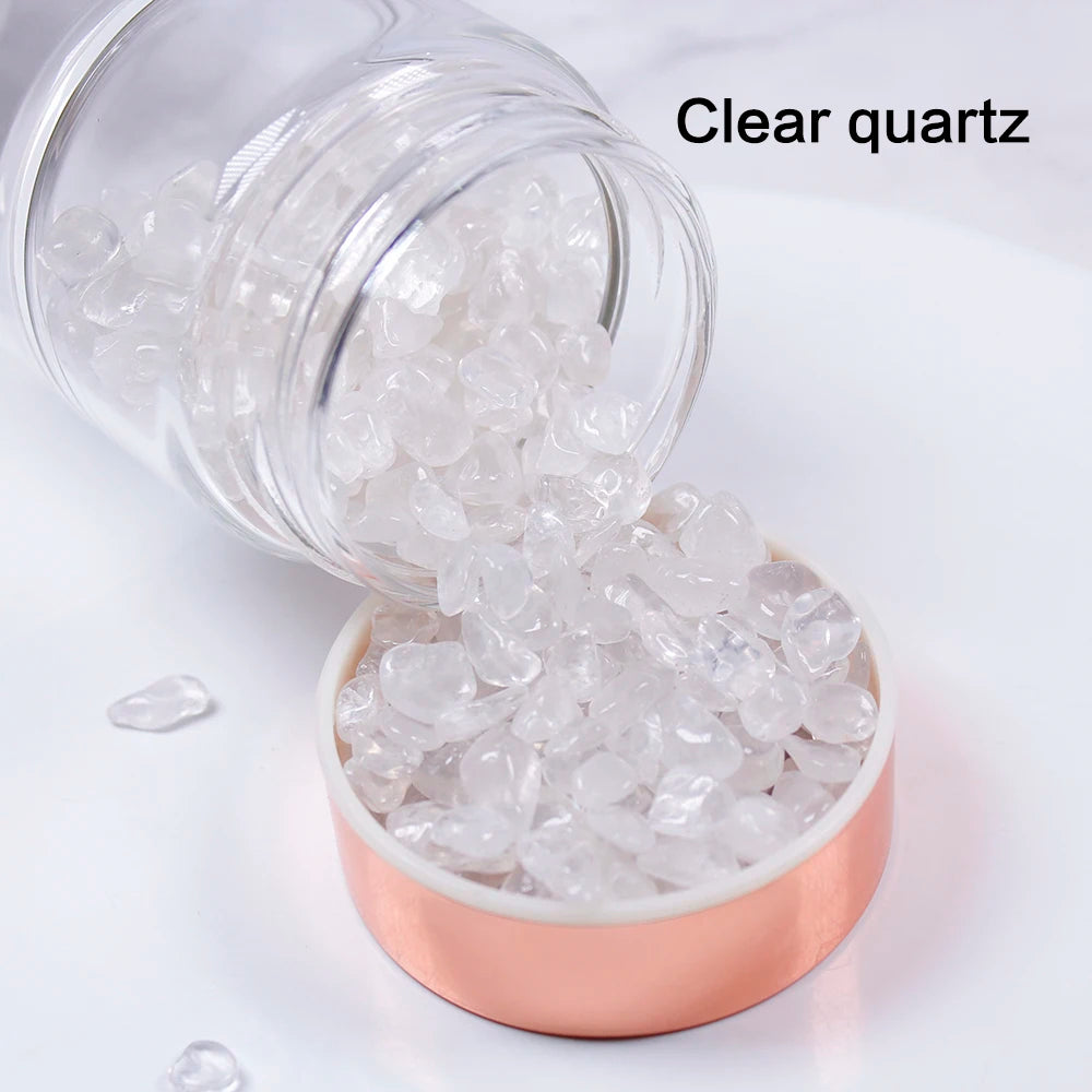 Natural  Crystal Elixir Bottles gemstone Glass  therapy stone Tea filter filter bottle Healing Crystal Infuser Energy cup