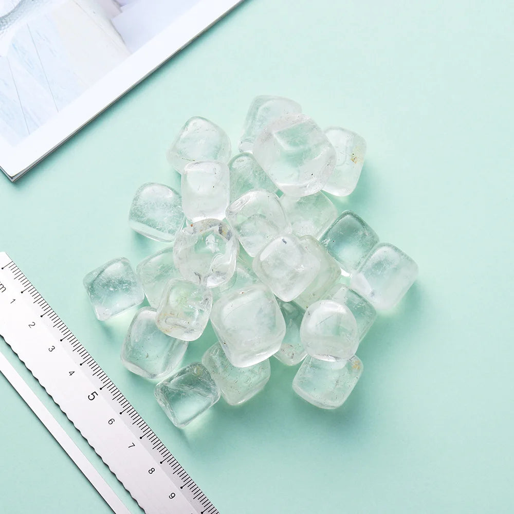 Natural Healing Transparent Clear Quartz Square Tumbled Stone Polished Gravel Specimen White Crystal Aquarium Home Decoration