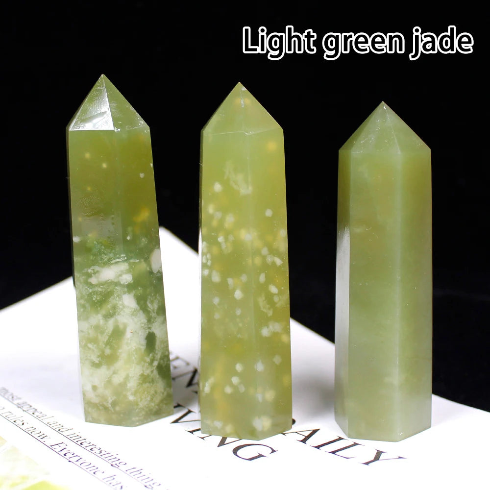Buyde Crystal Point Prism Crafts Natural Stone Quartz Tower 36 Colors Energy Mineral Wand Home Decoration