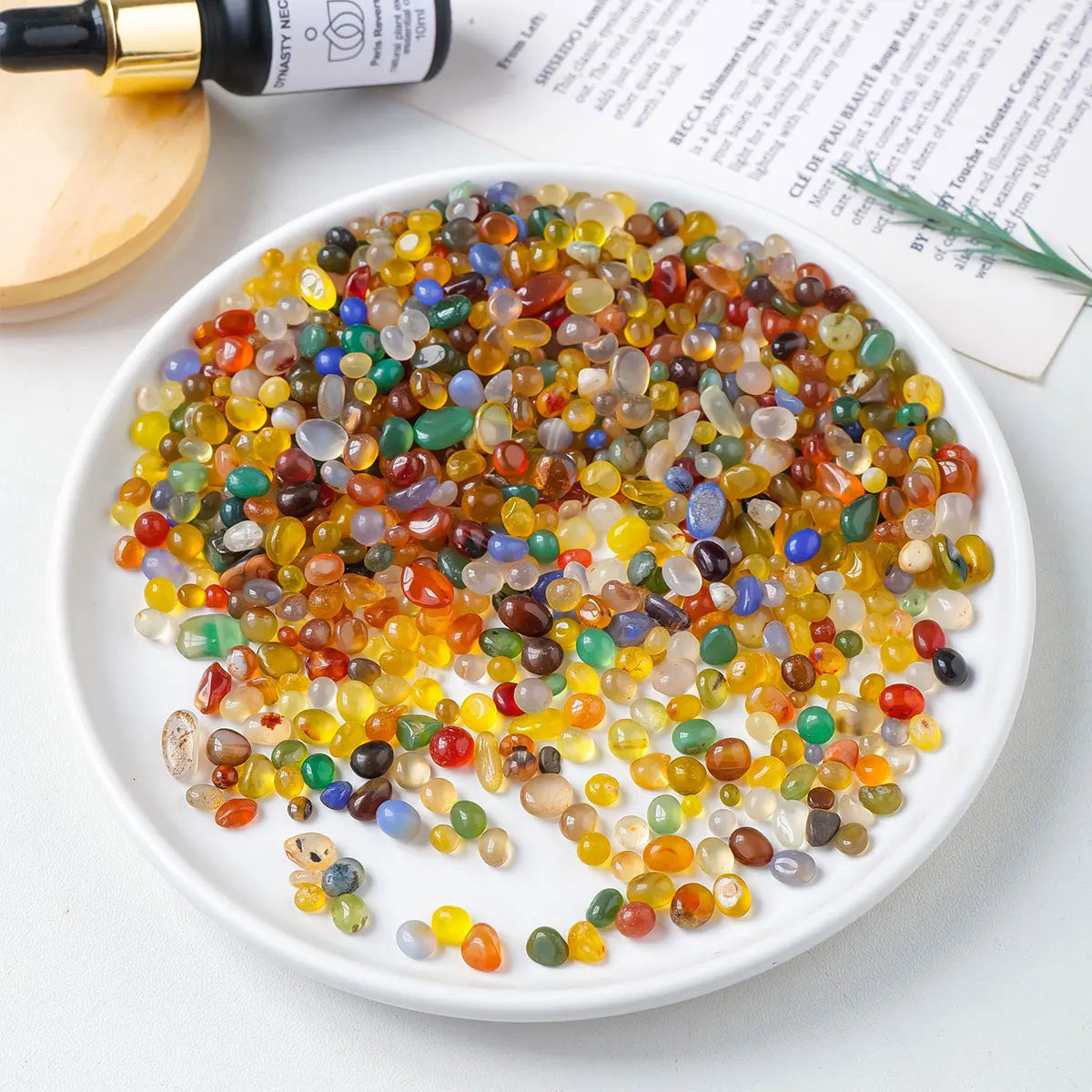 50g/bag Natural Color Agate Crushed Stone Polished Energy Crystal Chips Stone Garden Fish Tank Decoration