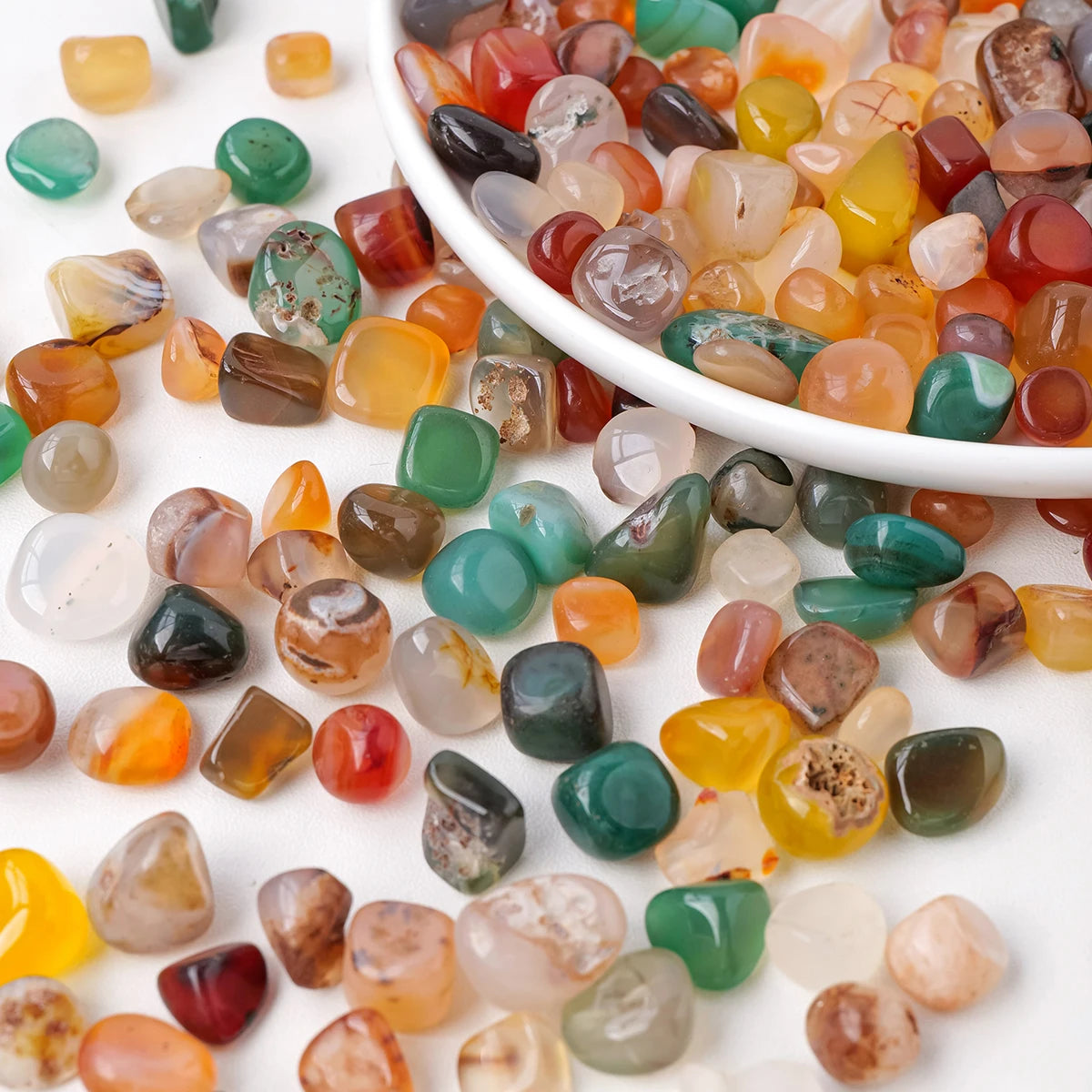 50g/bag Natural Crystal Colorful Agate Tumbled Stone Crystal Gravels Healing Stone Fish Tank Garden Decorative Stone