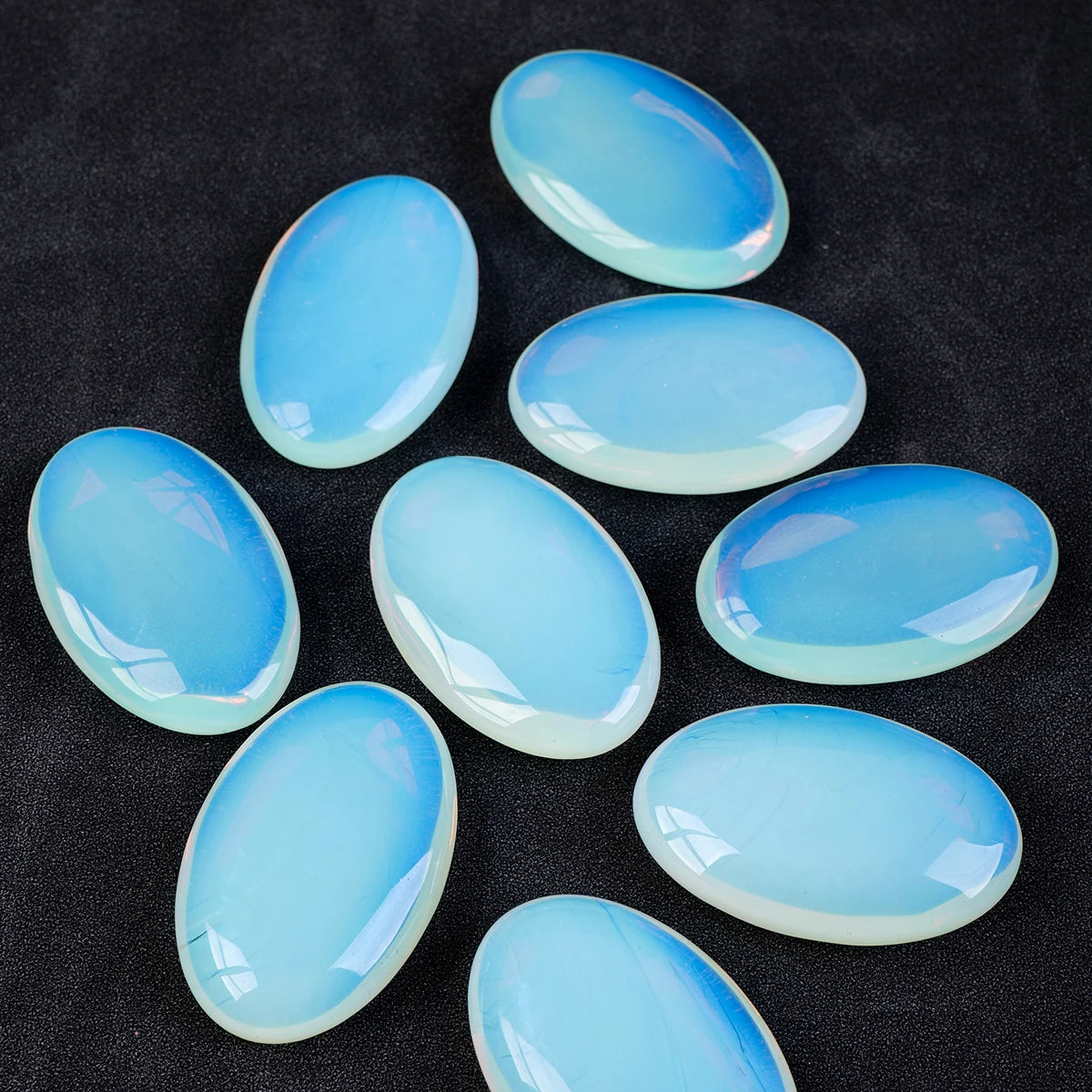 Synthetic Quartz Opalite Plam Stone Crystal Decor Energy Balancing Therapy Polished Stones Room Decor Mediation Gifts 1PC